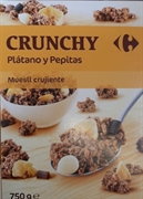 CARREFOUR CEREALES CRUJIENTES CON PLÁTANO Y PEPITAS. CARREFOUR CEREALES CRUJIENTES CON PLÁTANO Y PEPITAS.