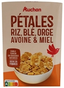AUCHAN (ALCAMPO) PÉTALOS DE ARROZ, TRIGO, CEBADA AVENA Y MIEL AUCHAN (ALCAMPO) PÉTALOS DE ARROZ, TRIGO, CEBADA AVENA Y MIEL