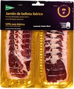 EL CORTE INGLÉS JAMÓN DE BELLOTA IBÉRICO. 50% RAZA IBÉRICA. CORTADO A CUCHILLO. EL CORTE INGLÉS JAMÓN DE BELLOTA IBÉRICO. 50% RAZA IBÉRICA. CORTADO A CUCHILLO.