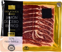 DELICIOUS (DIA) JAMÓN IBÉRICO DE CEBO LONCHAS 50% RAZA IBÉRICA. DELICIOUS (DIA) JAMÓN IBÉRICO DE CEBO LONCHAS 50% RAZA IBÉRICA.