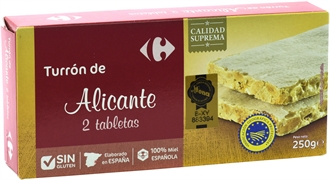 CARREFOUR TURRÓN DE ALICANTE IGP. CALIDAD SUPREMA. CARREFOUR TURRÓN DE ALICANTE IGP. CALIDAD SUPREMA.