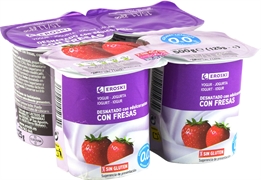 EROSKI Yogur desnatado con fresas