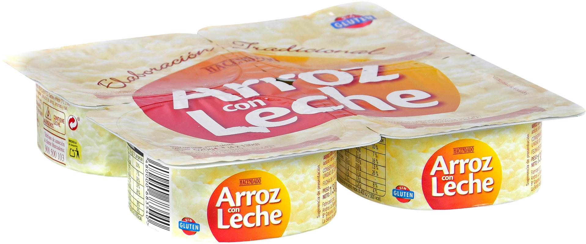 HACENDADO (MERCADONA) ARROZ CON LECHE.