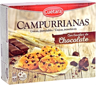 CUÉTARA CAMPURRIANAS CON TROCITOS DE CHOCOLATE.