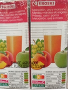 EROSKI MELOCOTÓN, UVA Y MANZANA