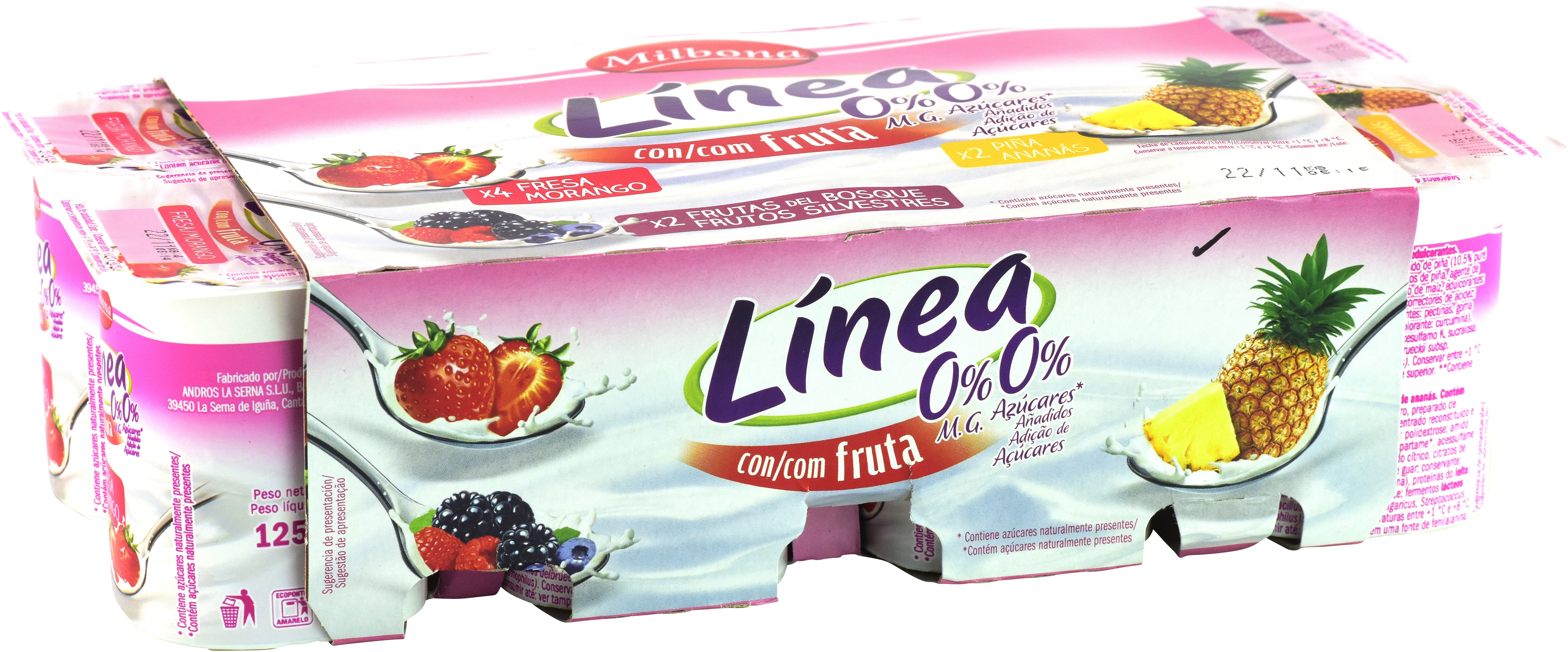 Linea, Yogur desnatado con fresa