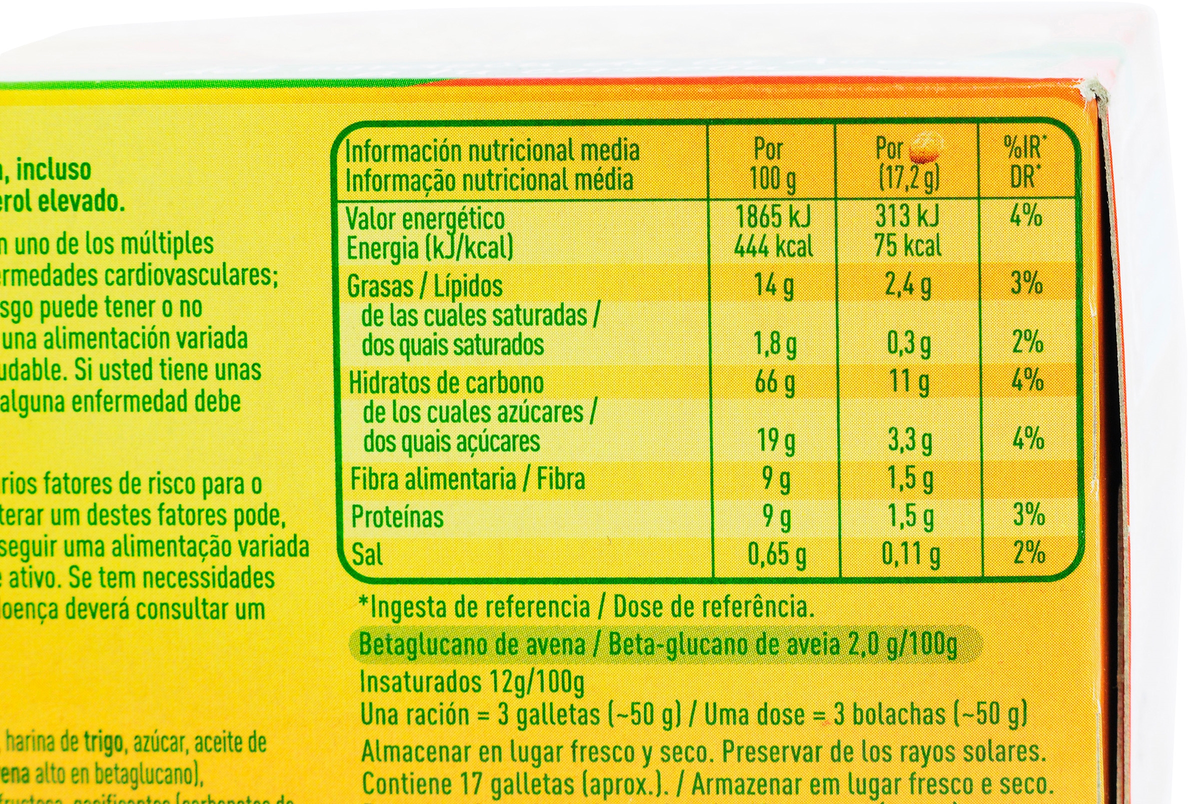 CUÉTARA AVENACOL.