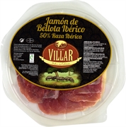 VILLAR JAMÓN DE BELLOTA IBÉRICO. 50% RAZA IBÉRICA, PLATO.