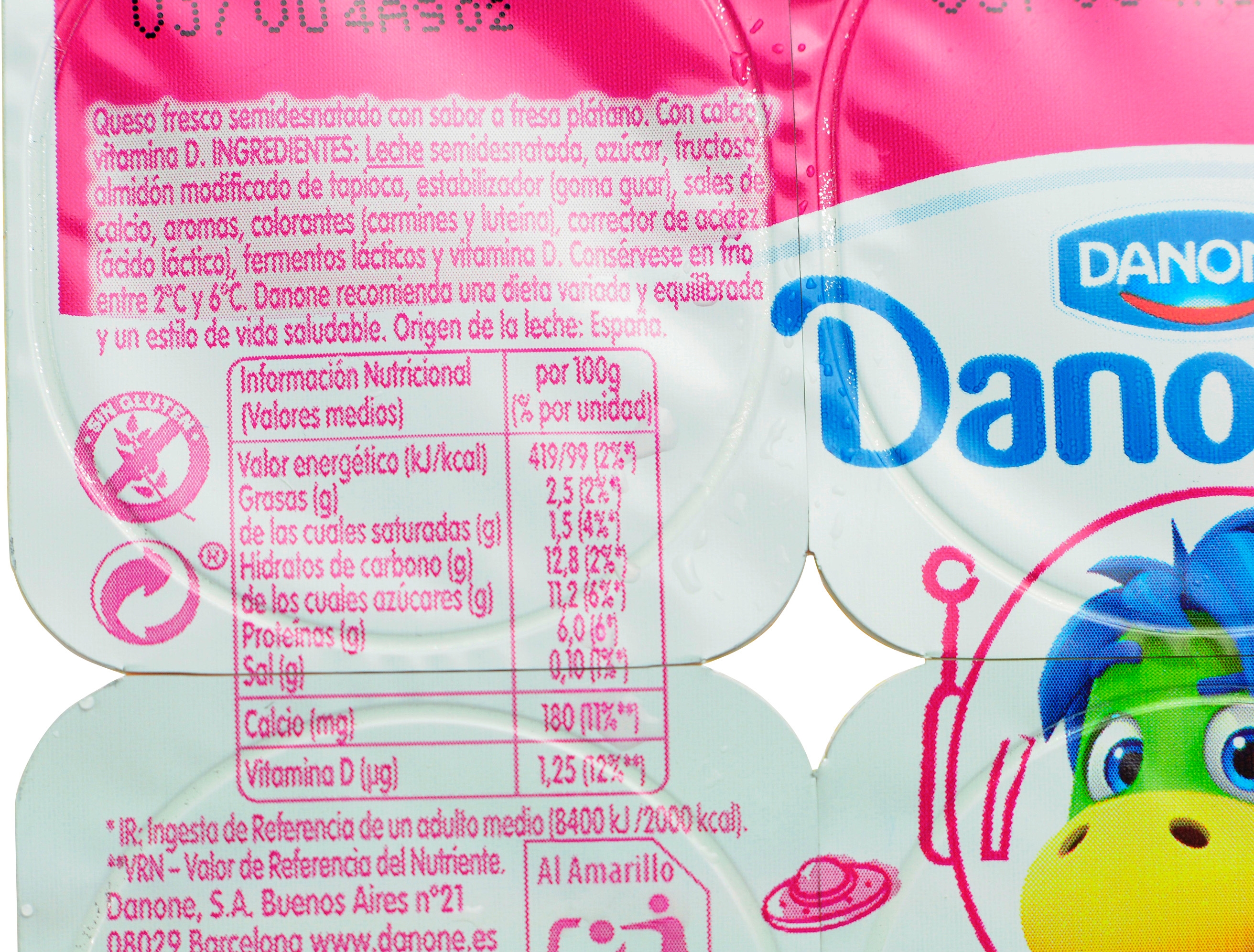 DANONINO (DANONE) SABOR FRESA PLÁTANO.