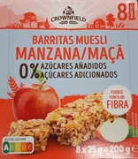 CROWNFIELD (LIDL) BARRITAS MUESLI MANZANA 0% AZÚCARES