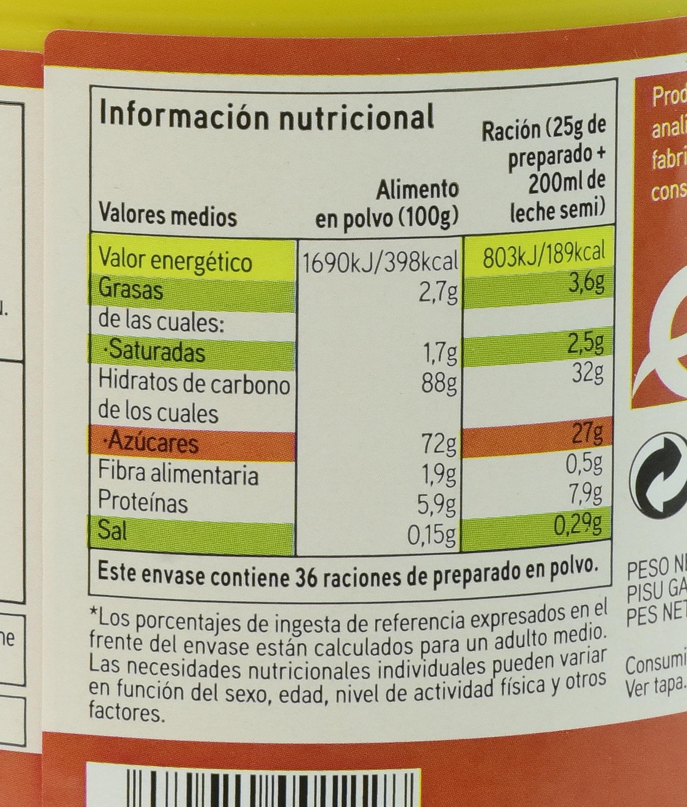 EROSKI BASIC SOLUBLE AL CACAO