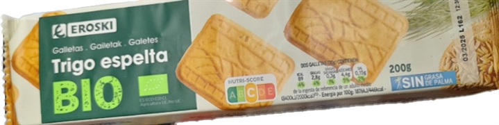 EROSKI BIO Galletas trigo espelta