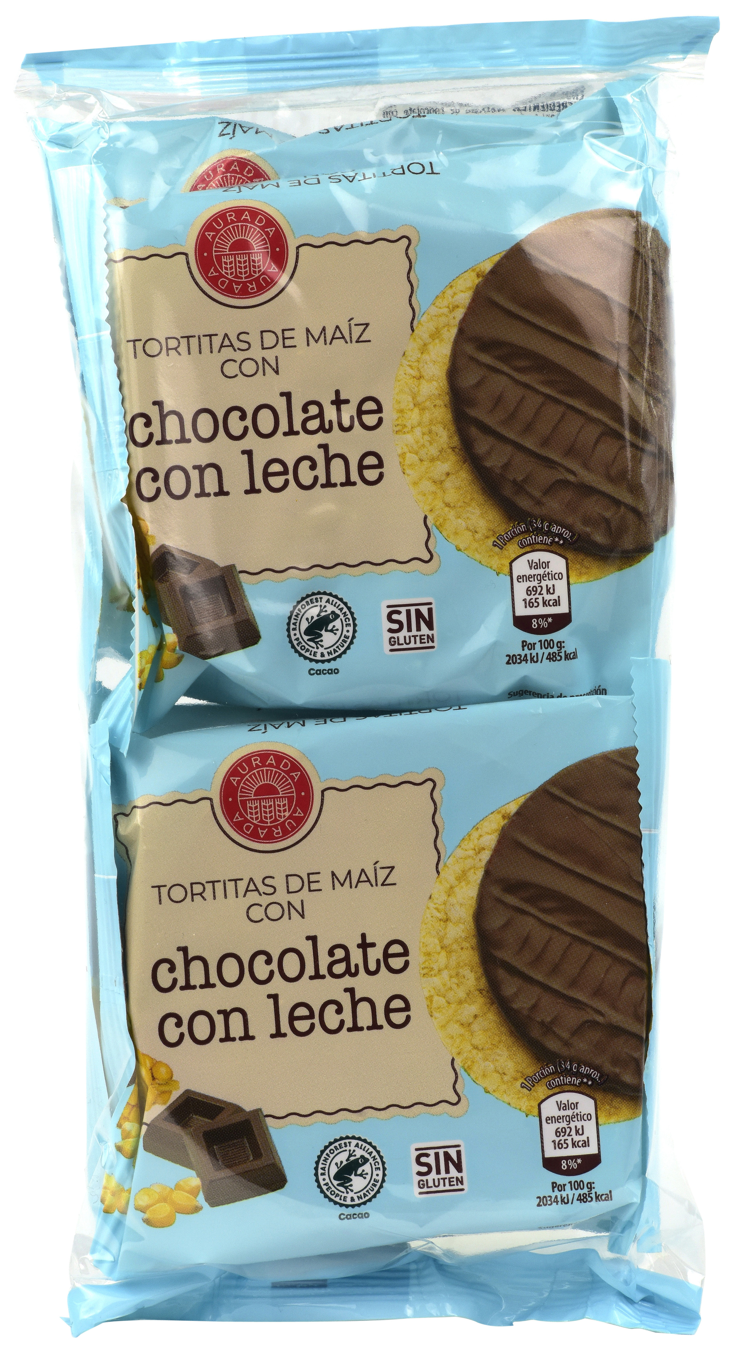 TORTITA DE MAÍZ CON CHOCOLATE CON LECHE