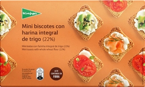 EL CORTE INGLÉS Mini biscotes con harina integral de trigo 22%