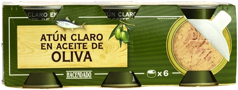 HACENDADO (MERCADONA) ATÚN CLARO EN ACEITE DE OLIVA