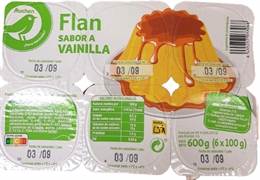 AUCHAN ECONÓMICO (ALCAMPO) Flan sabor a vainilla