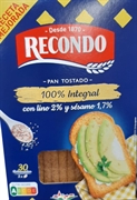 RECONDO PAN TOSTADO 100% INTEGRAL CON LINO 2% Y SÉSAMO 1,7%