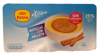 REINA Natillas con galletas sin azúcares añadidos