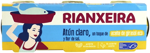 RIANXEIRA ATÚN CLARO UN TOQUE DE ACEITE DE GIRASOL ECO