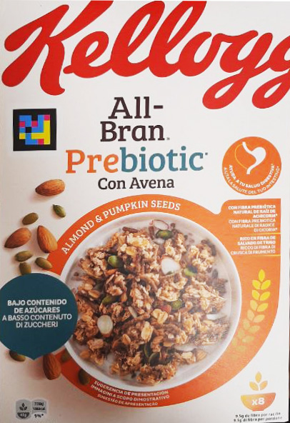 CEREALES PREBIOTICOS GRANOLA, ALMENDRA Y SEMILLAS.