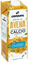 CONSUM BEBIDA DE AVENA ENRIQUECIDA CON CALCIO Y VITAMINA D, 0% AZÚCARES AÑADIDOS