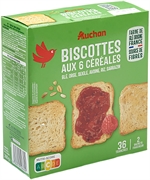 AUCHAN (ALCAMPO) Biscottes aux 6 céréales