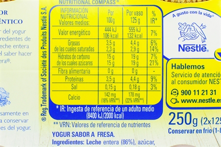 LA LECHERA (NESTLÉ) YOGUR SABOR FRESA.