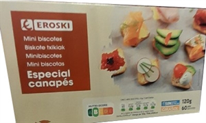 EROSKI MINI BISCOTES ESPECIAL CANAPÉS