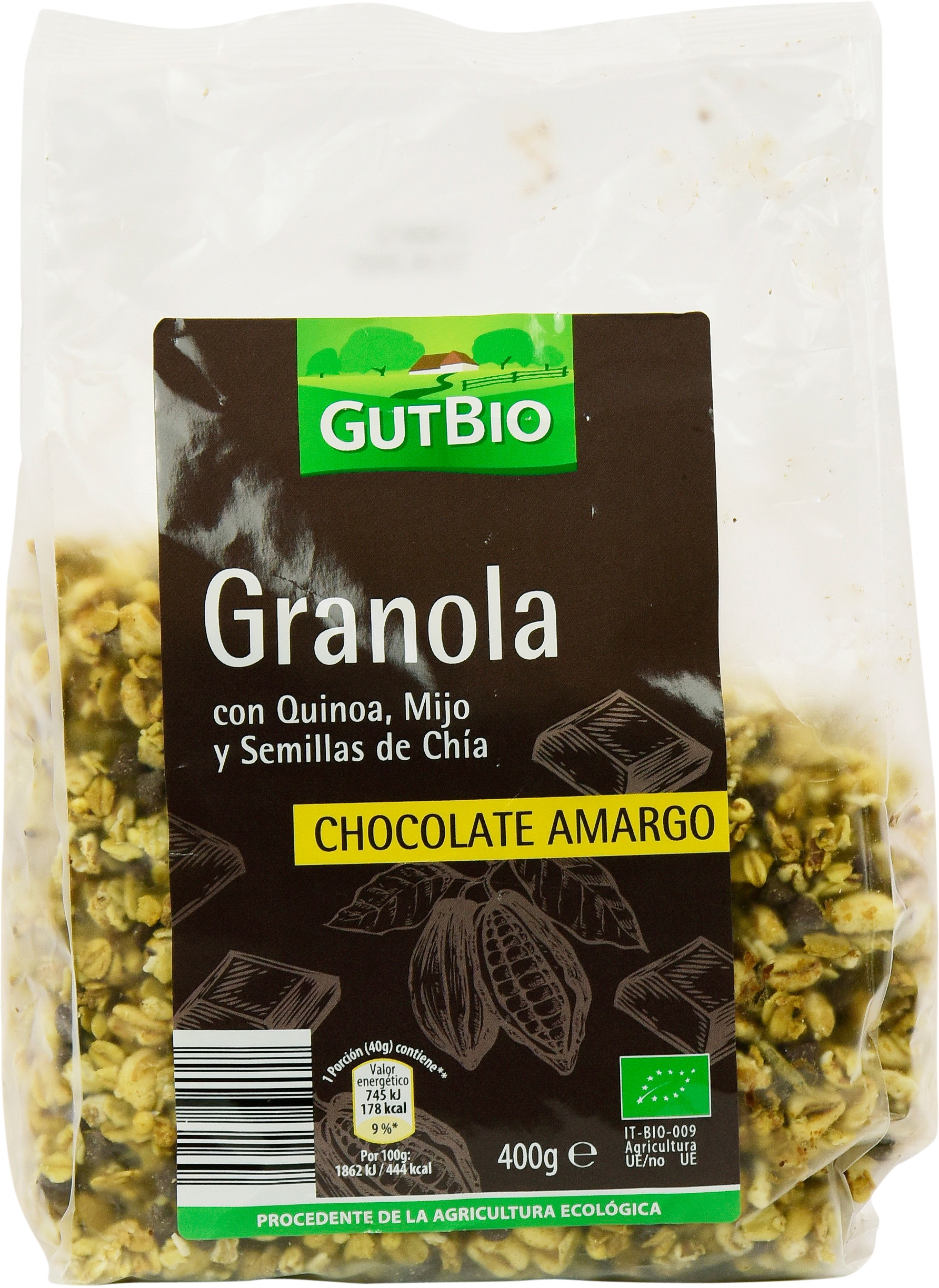 GUTBIO (ALDI) GRANOLA CHOCOLATE NEGRO.