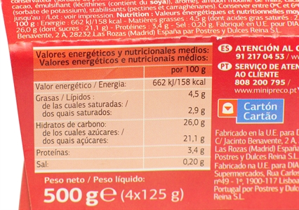 DIA NATILLAS DE CHOCOLATE CON BIZCOCHO.