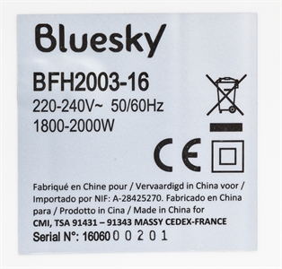 BLUESKY BFH2003-16 | BLUESKY BFH2003-16: Opiniones y precios | OCU