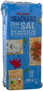 AUCHAN (ALCAMPO) CRACKERS CON SAL SIN GRANOS DE SAL EN LA SUPERFICIE