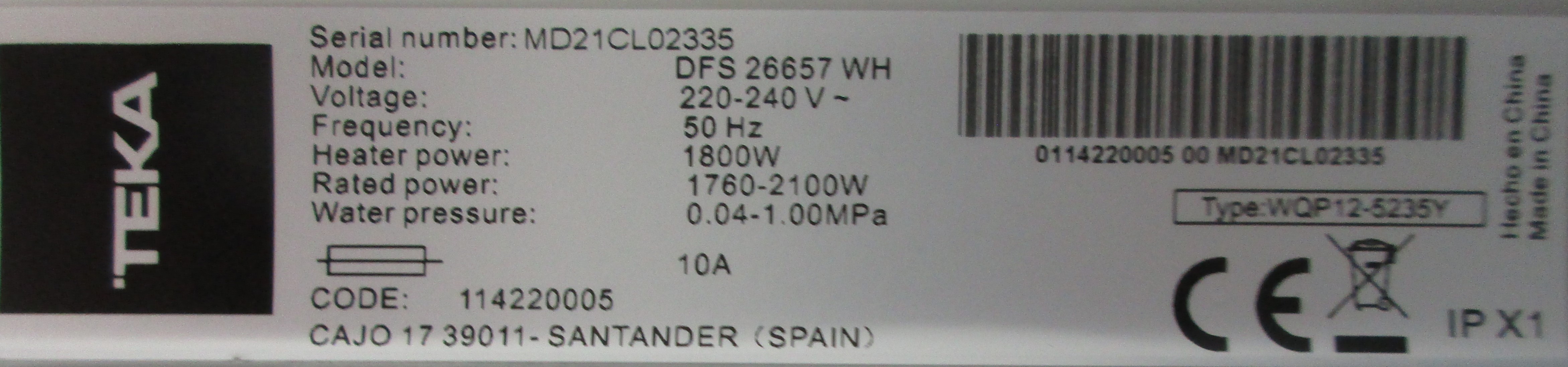 TEKA DFS 26657