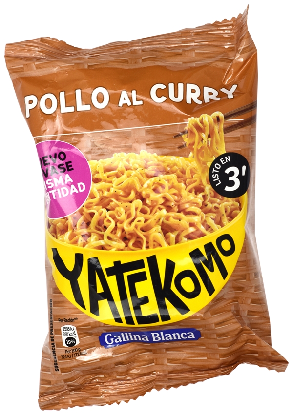 Instant Noodles YATEKOMO, With Chicken And Curry, In A Bag, 82g